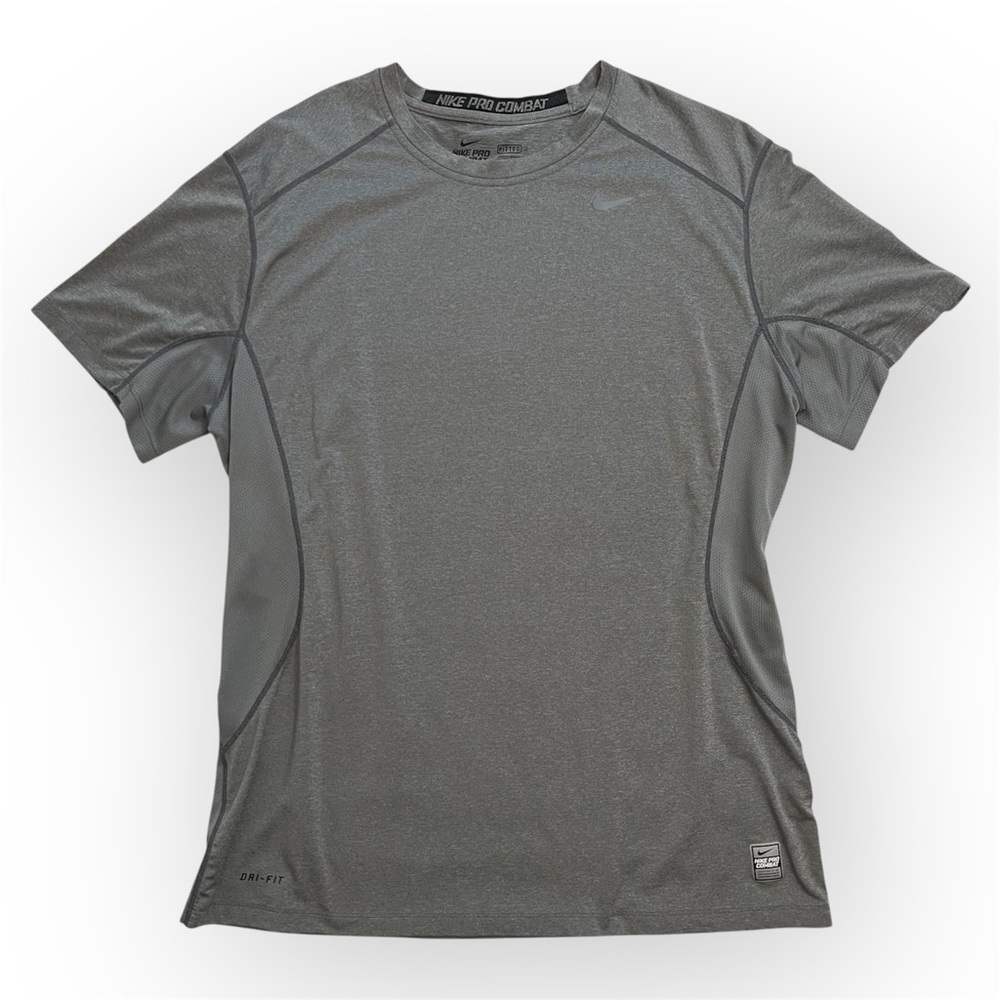 Nike Men’s Pro Combat Dri-Fit Fitted T-Shirt - Gray